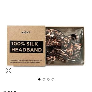 NWT Night 💯% silk headband- leopard